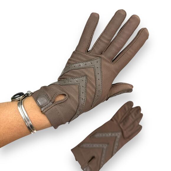 ❌SOLD❌1970's ARIS ISOTONER taupe brown leather motorcycle gloves - Picture 14 of 15